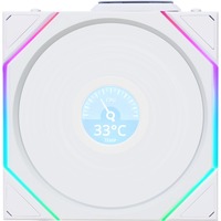 Lian Li UNI FAN TL120 LCD Reverse Blade Wireless Single Pack, Ventilateur de boîtier Blanc, 4 broches PWM + 1x 9 broches USB