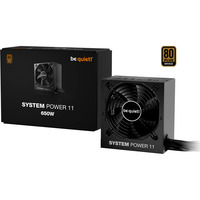 be quiet! System Power 11 alimentation 650 watt Noir, 1x 12VHPWR, 2x PCIe, 650 W, 200 - 240 V, 50 Hz, 4 A, 120 W, 650 W