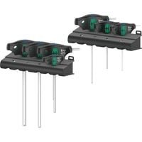 Wera 454/7 HF Set 1 Jeu de clés à goujon T-Handle Hex-Plus, Tournevis Noir/Vert, avec fonction de maintien