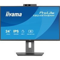 iiyama ProLite XB2497HSNH-B1 23.8" Moniteur Noir, 1x DisplayPort, 1x HDMI, 3x USB-C, 2x USB-A, 1x RJ-45, Webcam