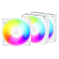 ARCTIC P12 Pro Reverse A-RGB ventilateurs de boîtier Blanc, 3 pièces, 120 x 120 x 27 mm, PWM, 3 pièces
