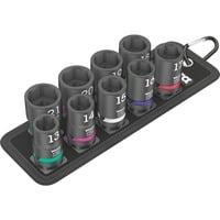 Wera Ceinture C Impaktor 1 jeu de douilles, 1/2", Clés mixtes à cliquet Noir, 9 pièces, pour clés à chocs