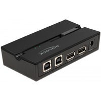 DeLOCK Switch 2 USB 2.0, Switch USB Noir