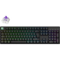 Keychron K10 HE-J1, clavier Noir/Noir, Layout BE, Gateron Double-Rail Magnetic Nebula, LED RGB, remplaçables à chaud, Bluetooth, 2,4 GHz