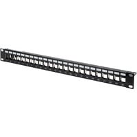 Digitus Panneau de brassage modulaire, 24 ports Noir, 24 ports, Noir, Montage de rack, 1U, 483 mm, 1,5 mm, 560 mm