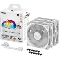 ASUS TUF Gaming TR120 ARGB Reverse ventilateurs de boîtier Blanc, 3 pièces, 120 x 120 x 25 mm, Refroidisseur d'air, 12 cm, 2000 tr/min, Blanc