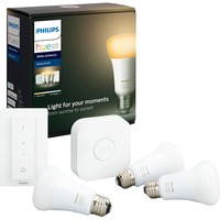 Philips Hue White Ambiance Kit de démarrage E27, Lampe à LED Blanc, 2200K - 6500K, Dimmable