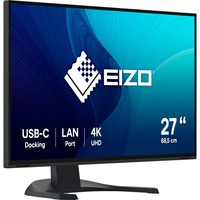 EIZO EV2740X-BK 27" 4K UHD Moniteur  Noir, 2x HDMI, DisplayPort, 3x USB-A, USB-B, 2x USB-C, RJ-45