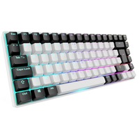 Sharkoon SKILLER SGK50 S3, clavier gaming Blanc, Layout BE, Gateron Yellow, RGB LED, Hot-swappable, 75%