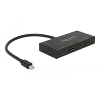 DeLOCK DisplayPort splitter, mini Displayport 1.2 > 4x DisplayPort 4K, Répartiteurs de DisplayPort Noir