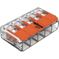 Wago Borne de raccordement Serie 221 COMPACT - 5x6 mm², Pince Transparent/Orange, 15 pièces