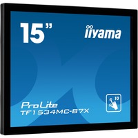 iiyama ProLite TF1534MC-B7X 15" Moniteur tactile Noir, 1x DisplayPort, 1x HDMI, 1x VGA