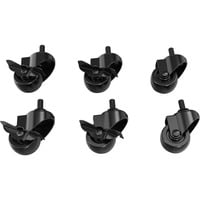 Trak Racer Caster Wheels, Ensemble de roues Noir, 6 pièces