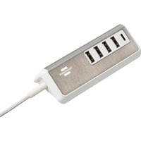 Brennenstuhl Chargeur USB multiple estilo Blanc/en acier inoxydable