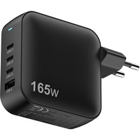 Sitecom 165W GaN Power Delivery chargeur Noir, 3x USB-C, 1x USB-A