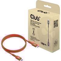 Club 3D USB-C 2.0 > USB-C 2.0 Bi-Directional USB-IF Certified, Câble Orange, 1 mètre, 480 Mb, 240 W (48 V/5 A)