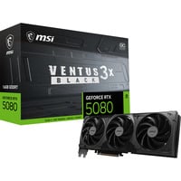 MSI GeForce RTX 5080 16G VENTUS 3X OC BLACK, Carte graphique Noir, 3x DisplayPort, 1x HDMI
