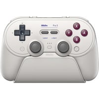 8BitDo Pro 3 Bluetooth Gamepad, Manette de jeu Gris clair/Rouge, Switch 1 & 2, PC, Android, 2.4 GHz / Bluetooth / USB