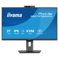 iiyama ProLite XB2797QSNPH-B1 27" Moniteur Noir, 1x DisplayPort, 1x HDMI, 3x USB-C, 2x USB-A, 1x RJ-45, Webcam