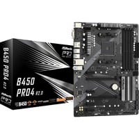 ASRock B450 Pro4, Socket AM4 carte mère RAID, Gb-LAN, Sound, ATX