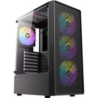 Antec AX26 RGB Elite boîtier midi tower Noir | 3x USB-A | Window