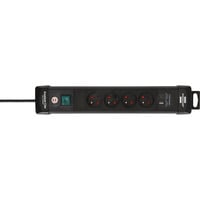 Brennenstuhl Premium-Line multiprise à 4 prises avec usb Noir, 4x prises, 1x USB-C, 1x USB-A