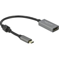 DeLOCK USB-C actif > HDMI, Adaptateur Gris/Noir, 0,2 mètres