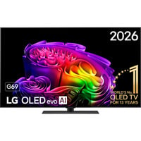 LG OLED evo AI G6 55" 4K Ultra HD TV Noir, 4 ports HDMI, 3 ports USB, sortie optique, Bluetooth, LAN, Wi-Fi, CI+, HDR10, Dolby Vision
