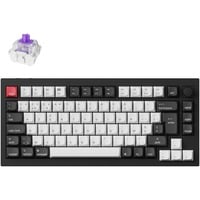 Keychron Q1 HE-H1Z QMK, clavier Noir, Layout BE, Gateron Double-Rail Magnetic Nebula, RGB led, 75%, Hot-swappable, Bluetooth, 2.4GHz