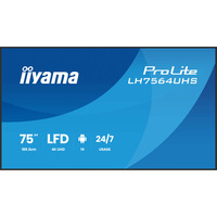 iiyama ProLite LH7564UHS-B1AG, Affichage public Noir, HDMI, LAN, WiFi, audio, USB, Android 14