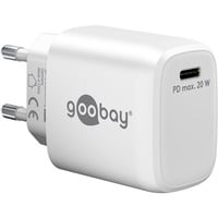 goobay Chargeur rapide USB-C PD GaN (20 W) Blanc, 1x USB-C, Power Delivery 3.0