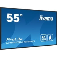 iiyama Prolite LH5575UHS-B1AG, Affichage public Noir, HDMI, DisplayPort, RJ45 (LAN), audio, USB, Android