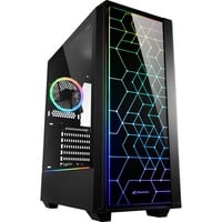 Sharkoon RGB LIT 100 boîtier midi tower Noir | 3x USB-A | RGB | Window