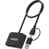 Sitecom eID USB-C en USB-A, Lecteur de carte Noir