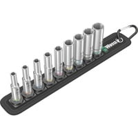 Wera Ceinture A Profondeur 1 Jeu de douilles 1/4, Clés mixtes à cliquet Noir, 9 pièces