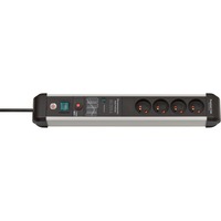 Brennenstuhl Premium-Protect-Line multiprise à 4 prises Noir/argent, 4x prises