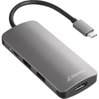 Sharkoon USB 3.0 Type C Multiport Adapter , Station d'accueil Gris foncé