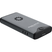 DeLOCK Boîtier externe pour SSD M.2 NVMe USB-C 40 Gbps avec RGB, Boîtier disque dur Gris/Noir, avec ventilateur