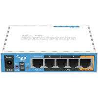 MikroTik hAP petit point d'accès domestique (RB951UI-2ND) Blanc, Qualcomm QCA9531 CPU, PoE, WiFi 4