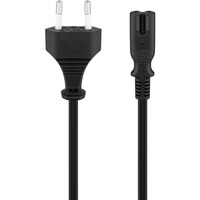 goobay Prise Euro > C7, Câble Noir, 3 mètres