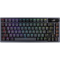 ASUS ROG Azoth RGB clavier gaming mécanique Gunmetal, Layout US (QWERTY), ROG NX Red, 80% (TKL), Hot-swappable, Bluetooth, 2.4GHz, USB 2.0