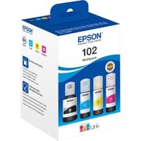 Epson 102 EcoTank 4-colour Multipack, Encre Noir, Cyan, Magenta, Jaune, Epson, EcoTank ET-4750 Unlimited EcoTank ET-4750 EcoTank ET-3750 Unlimited EcoTank ET-3750 EcoTank..., 127 ml, 70 ml, Jet d'encre