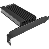 ICY BOX IB-PCI214M2-HSL, Adaptateur Noir, Avec dissipateur thermique et bande LED