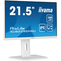 iiyama ProLite XUB2292HSU-W6 21.5" Moniteur Blanc, 100Hz, HDMI, DisplayPort, USB, Audio, AMD FreeSync