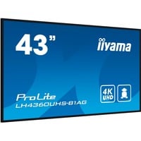 iiyama LH4360UHS-B1AG, Affichage public Noir (Mat)