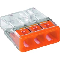 Wago Bornes pour boîtes de dérivation Serie 2273 COMPACT - 3x2,5 mm², Pince Transparent/Orange, 100 pièces