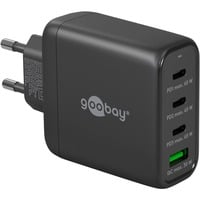 goobay 68W GaN USB-C PD Multiport Quick Charger Noir, 3x USB-C, 1x USB-A