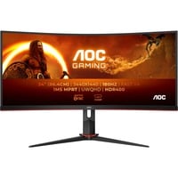 AOC CU34G2XP/BK 34" Moniteur UltraWide gaming incurvé  Noir, 2x HDMI, 2x DisplayPort, 4x USB-A, USB-B, USB-C, 180 Hz