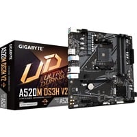 GIGABYTE A520M DS3H V2 carte mère socket AM4 Noir/gris, RAID, Gb-LAN, Sound, µATX