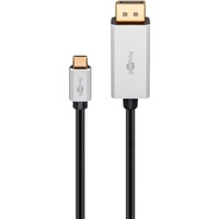 goobay USB-C 4.0 > DisplayPort, Adaptateur Noir/Argent, 2 mètres